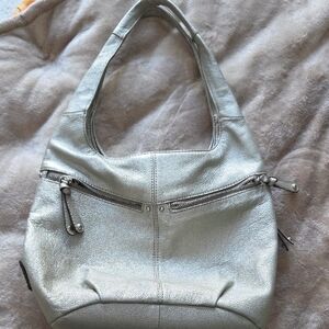 Tignanello Silver Satchel Bag